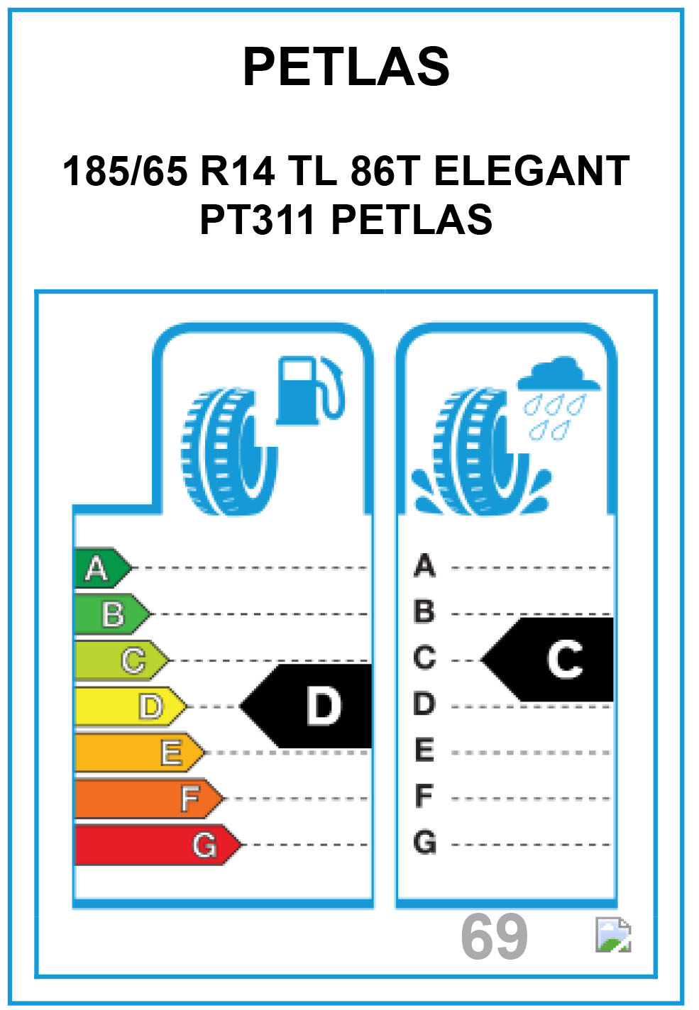 185/65 R14 86T ELEGANT PT311 PETLAS (21450)