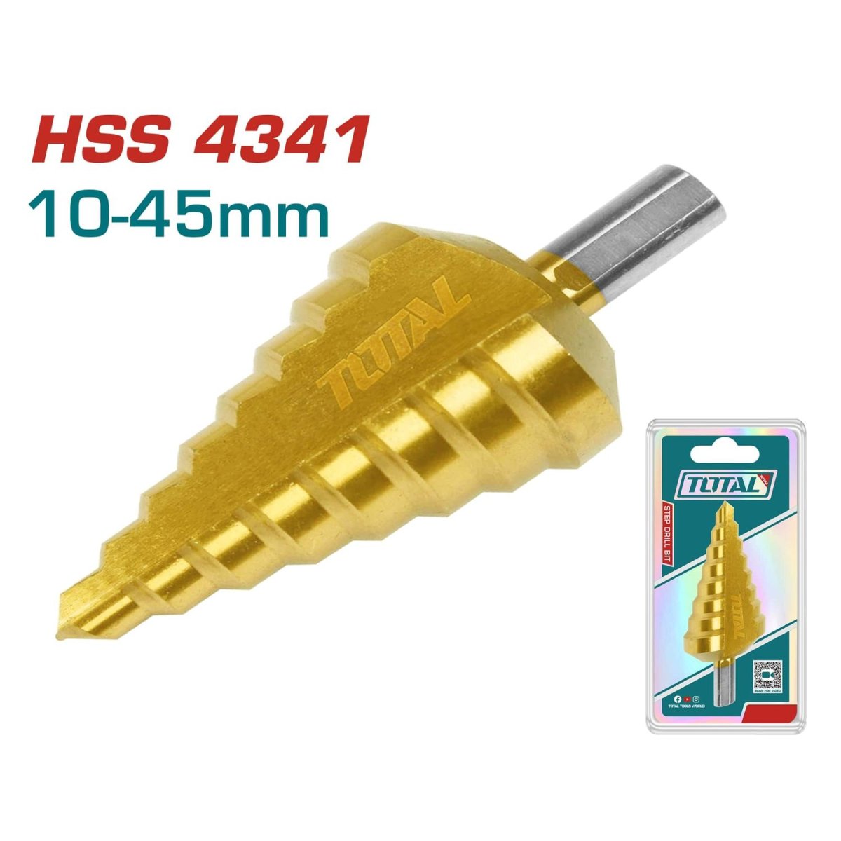 TOTAL KADEMELİ MATKAP UCU 10-45 MM