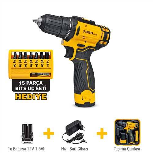 SGS AKÜLÜ VİDALAMA SETİ 12 VOLT 1.5 AH