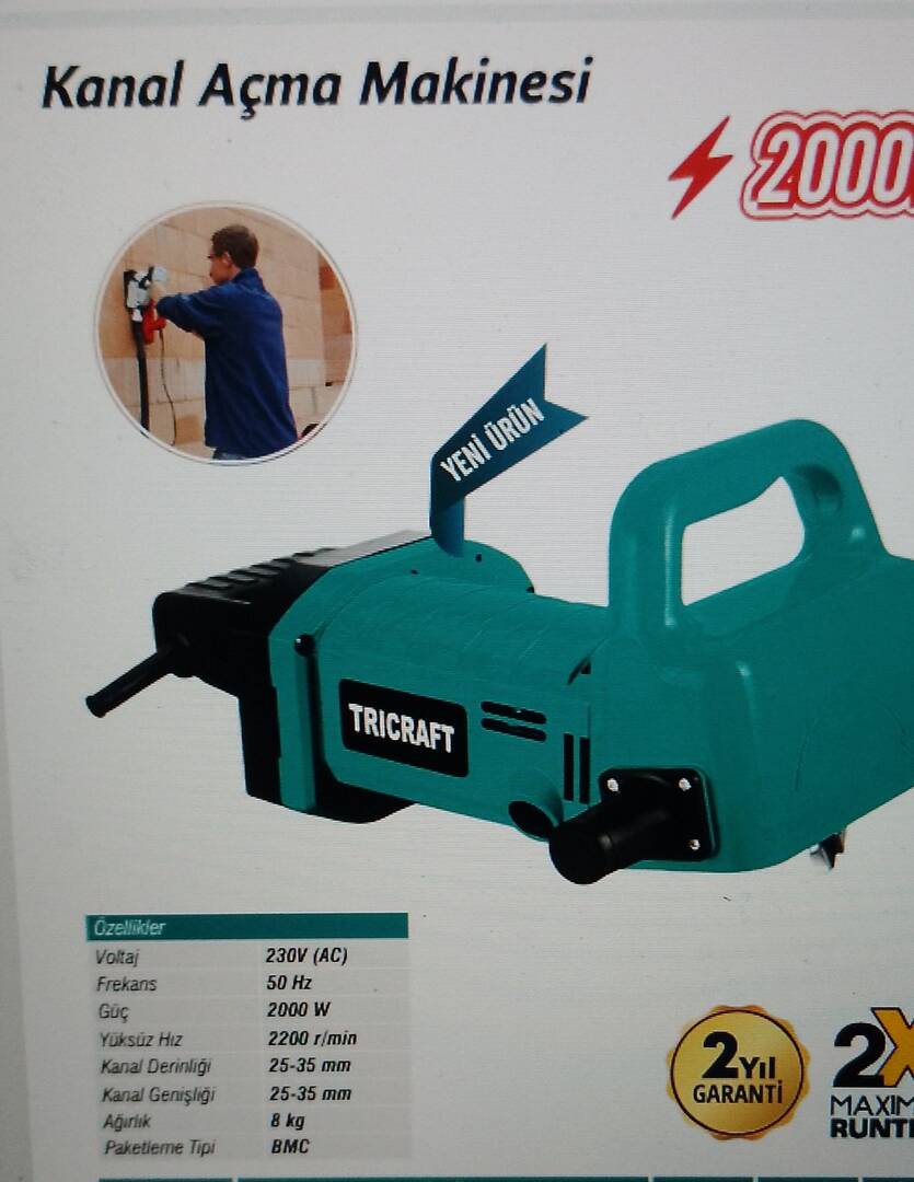 TRİCRAFT KANAL AÇMA MAKİNESİ 2000 W 50 HZ 