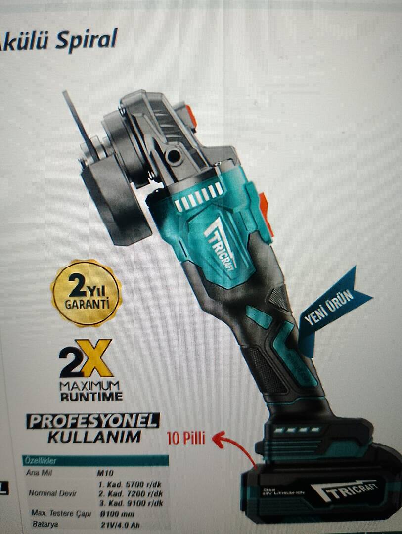 TRİCRAFT AKÜLÜ SPİRAL 21 V / 4.0 AH
