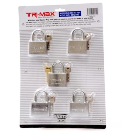 TRİ-MAX 55 MM 5Lİ SET MASTER ÇELİK ASMA KİLİT