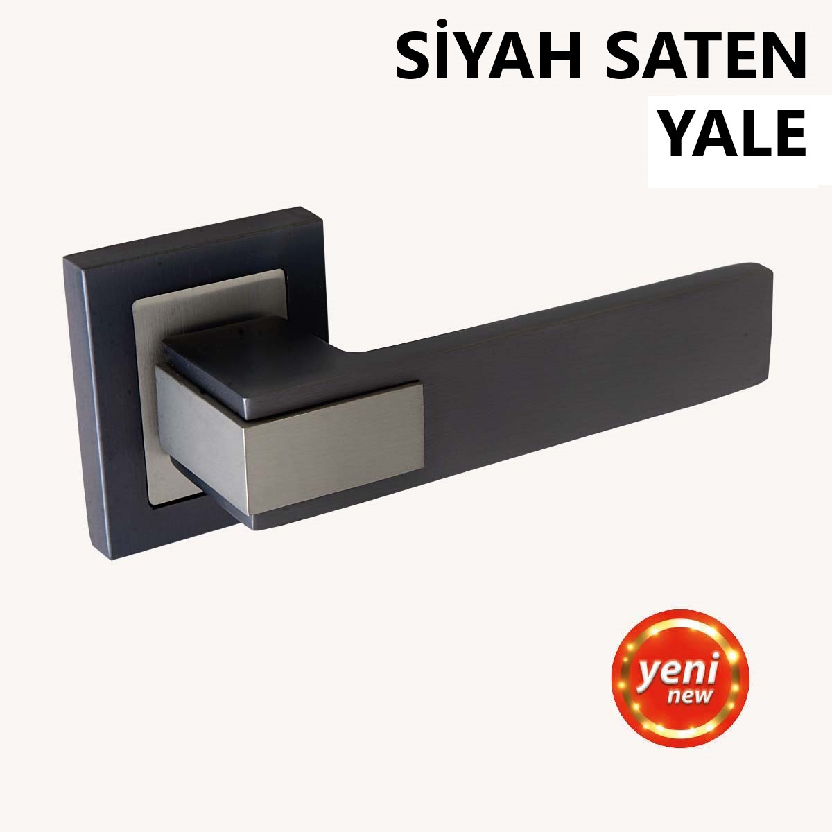 SOFU ALÜ. ASUDE KARE ROZETLİ YALE MAT SİYAH SATEN