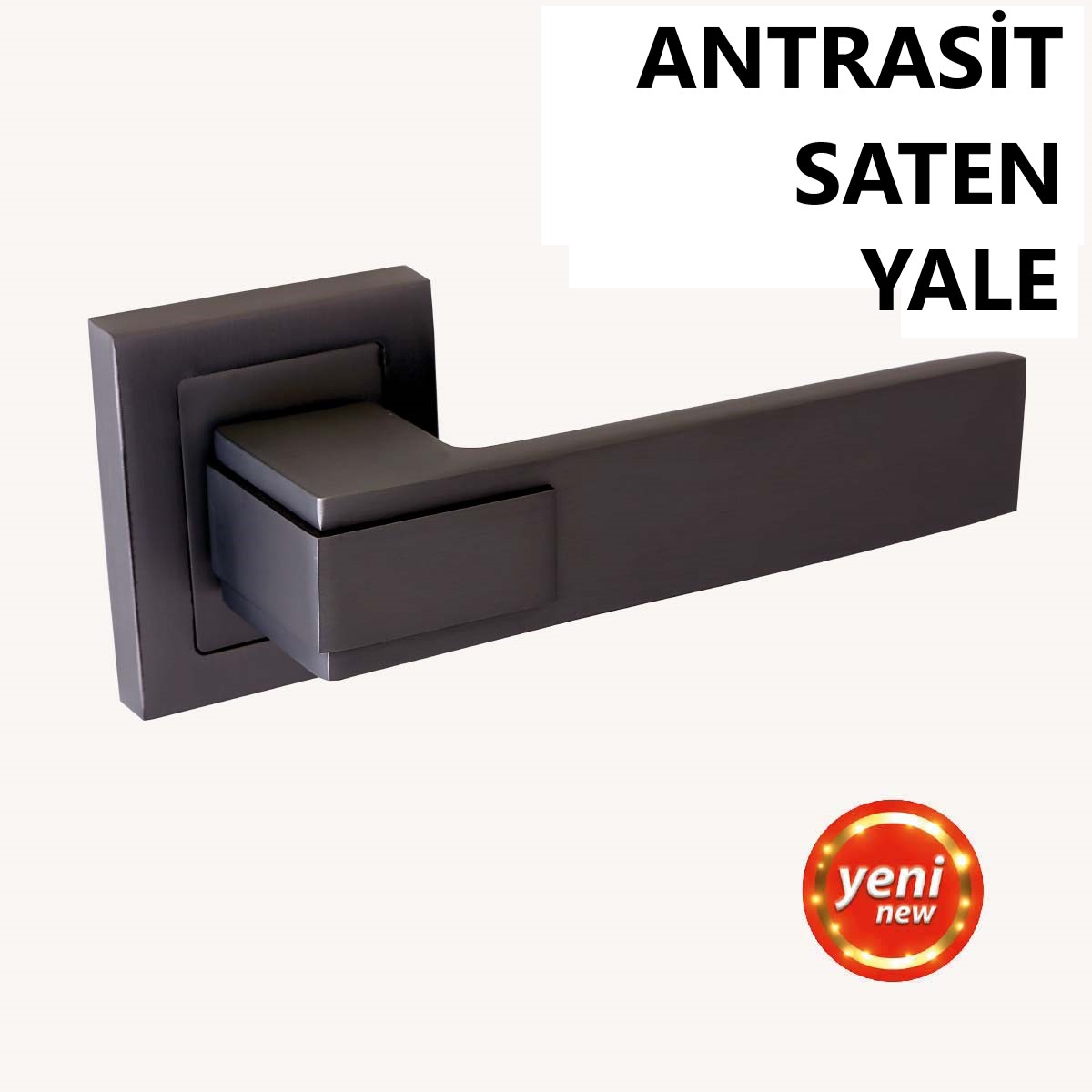 ALÜ. ASUDE KARE ROZET MAT ANTRASİT SATEN YALE