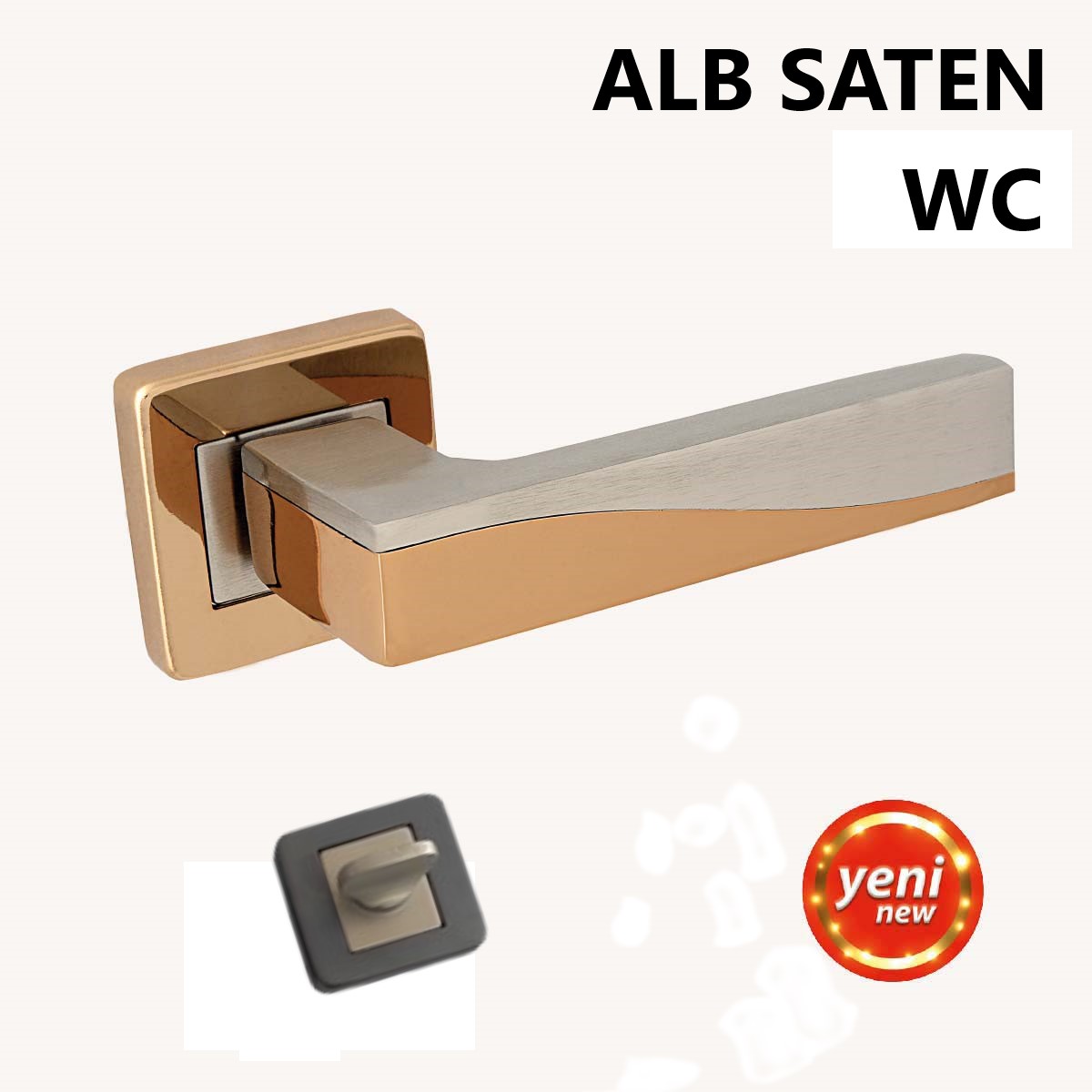 ALÜ. DERYA KARE ROZETLİ ALBİRİFİN SATEN WC