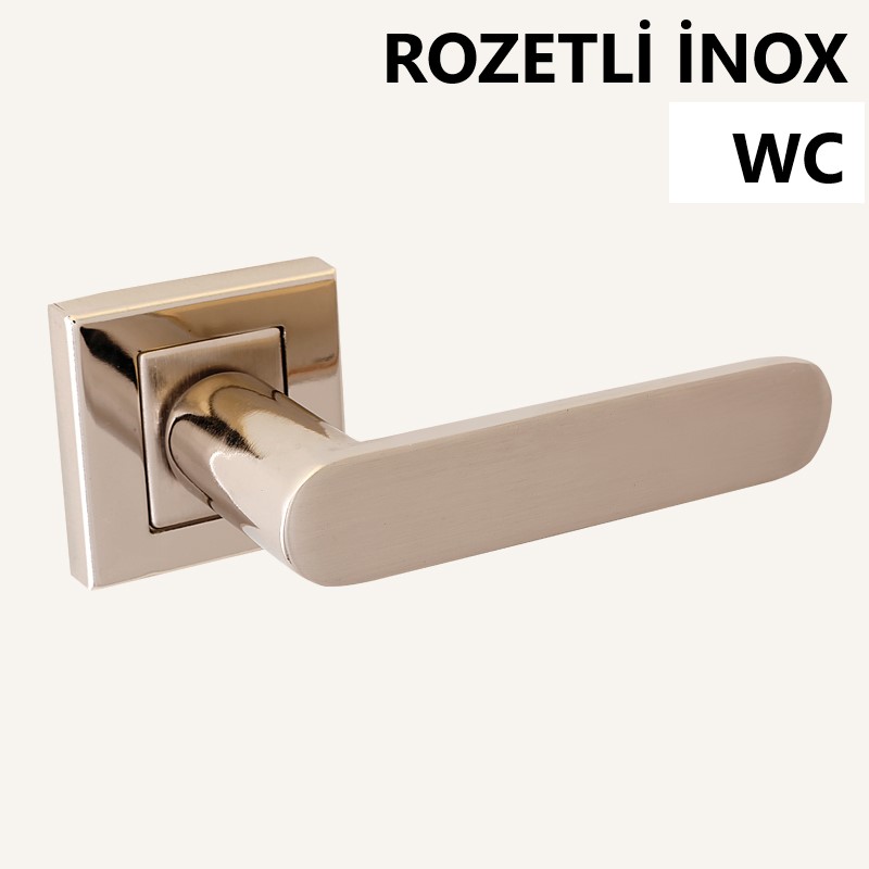 ALÜ. BARBAROS KARE ROZETLİ İNOX WC KAPI KOLU
