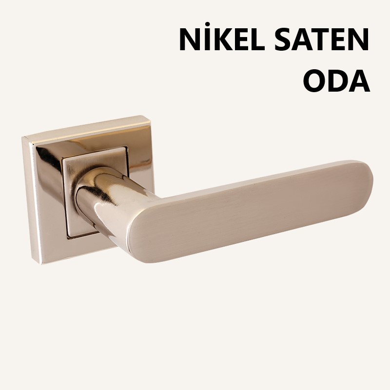 ALÜ. BARBAROS KARE ROZETLİ NİKEL SATEN ODA KAPI KO...