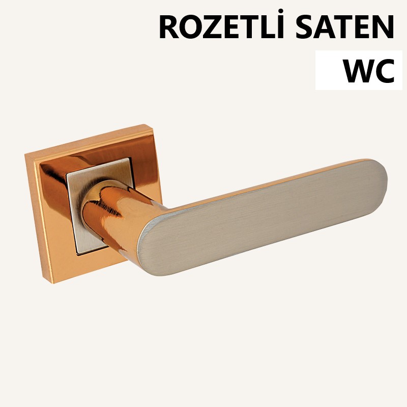ALÜ. BARBAROS KARE ROZETLİ ALB SATEN WC KAPI KOLU