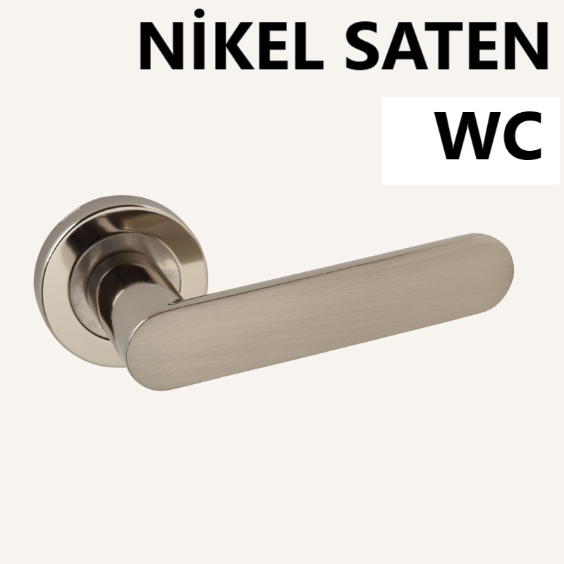 ALÜ. BARBAROS ROZETLİ NİKEL SATEN WC KAPI KOLU