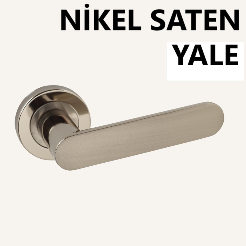 ALÜ. BARBAROS ROZETLİ NİKEL SATEN YALE KAPI KOLU