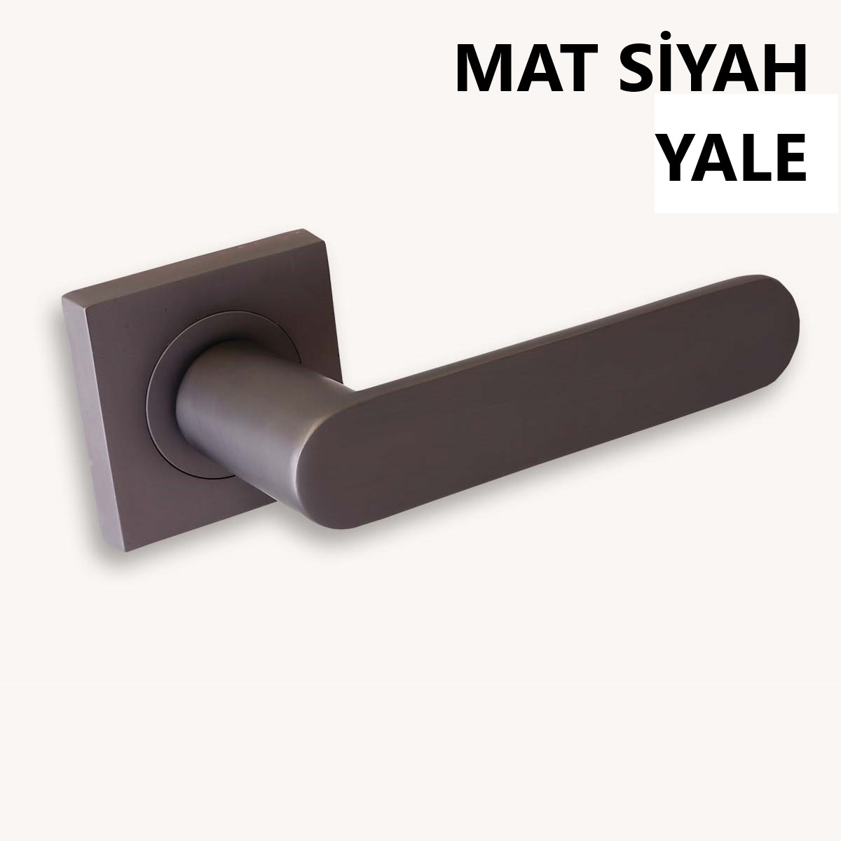 ALÜ. BARBAROS KARE ROZETLİ MAT SİYAH YALE KAPI KOL...
