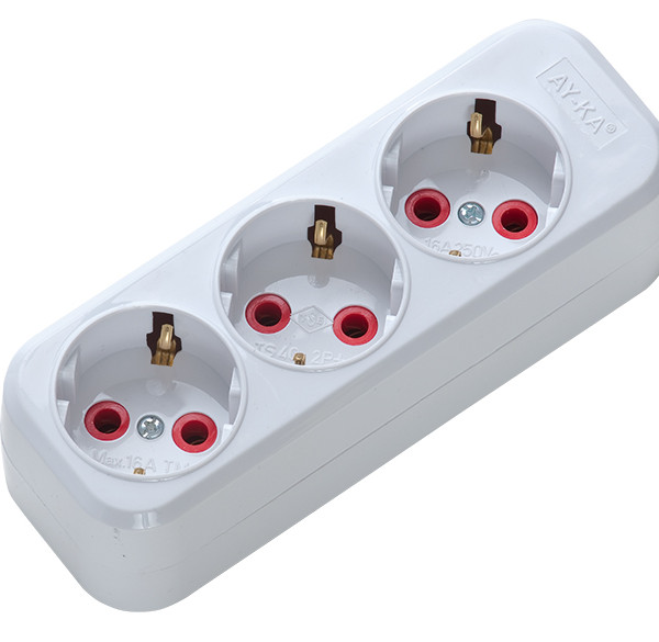 AY-KA 3 LÜ TOPRAKLI GRUP PRİZ STANDART 3X1MM2 KABL...