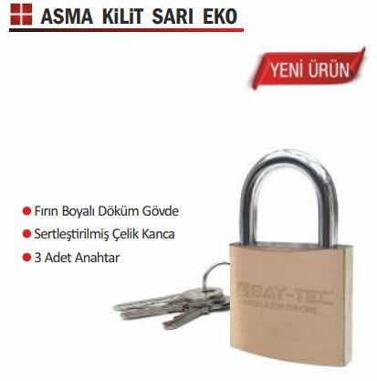 TRİ-MAX SARI ASMA KİLİT EKO 50 MM