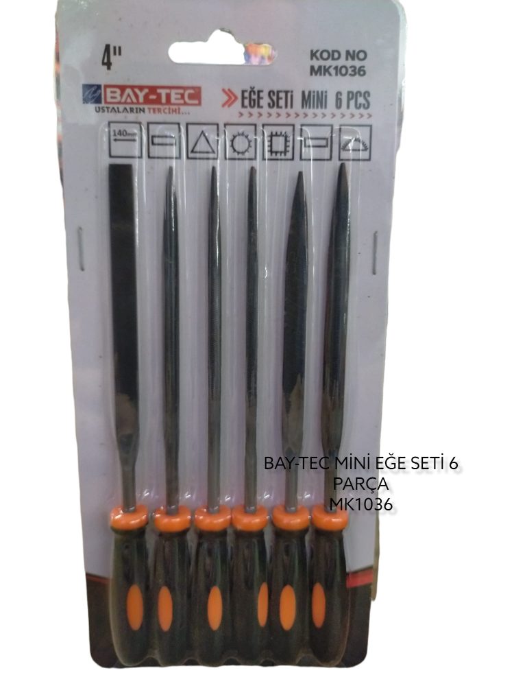 BAY-TEC MİNİ EĞE SETİ 6 PARÇA - 140 MM / 4 İNÇ