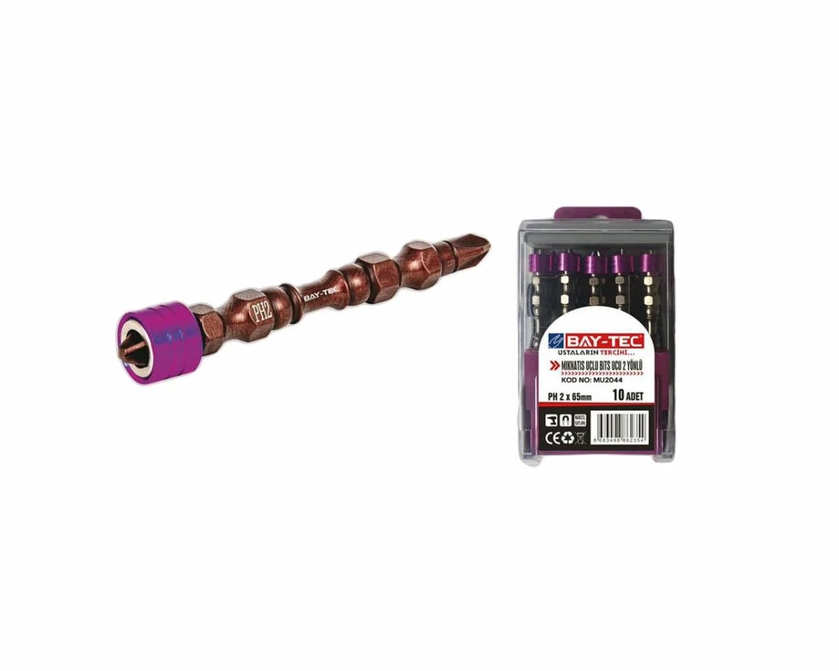 BAY-TEC MIKNATIS UÇLU BİTS UCU 2 YÖNLÜ PH2X65 MM