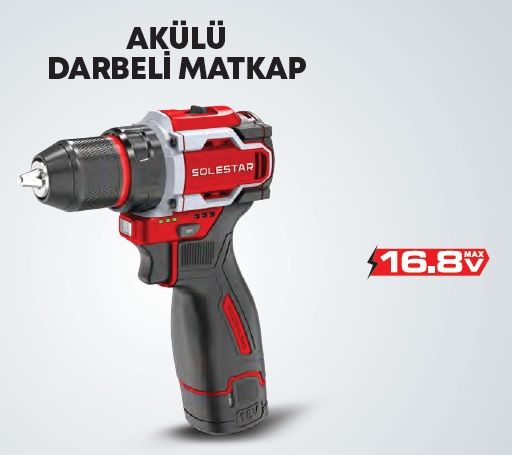SOLESTAR AKÜLÜ DARBELİ MATKAP 10 MM/16.8V/60NM