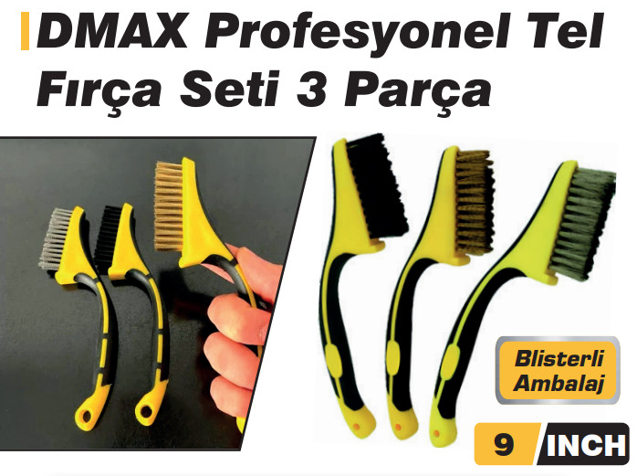 DMAX PROF YASSI TEL FIRÇA SETİ 3 PARÇA