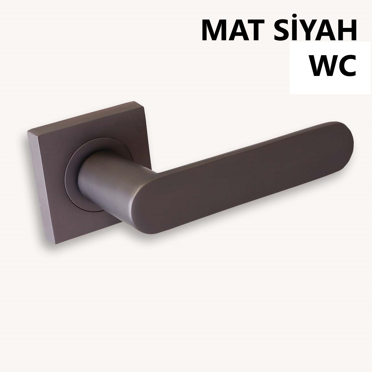 ALÜ. BARBAROS KARE ROZETLİ MAT SİYAH WC KAPI KOLU