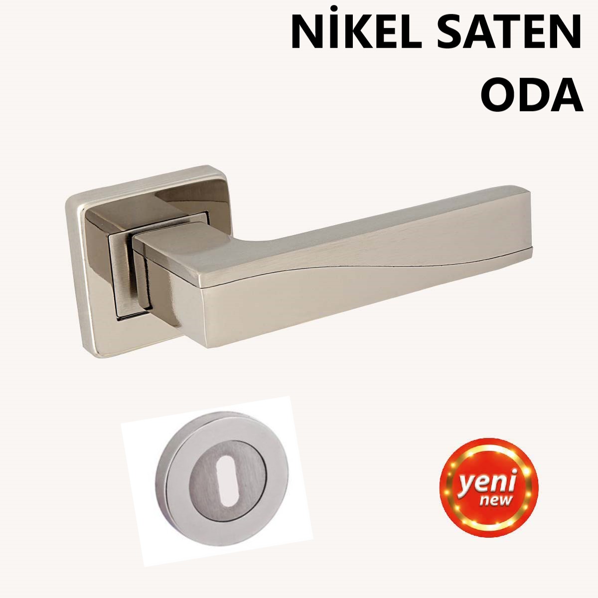 ALÜ. DERYA KARE ROZETLİ NİKEL SATEN ODA