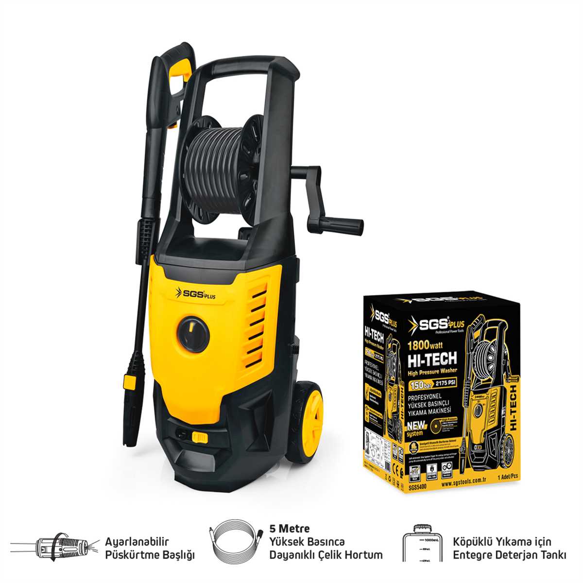 SGS 1800W BASINÇLI YIKAMA MAKİNESİ
