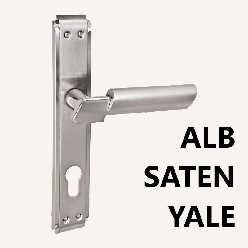 ZAMAK LİNDA ANKA AYNALI ALB.SATEN YALE KAPI KOLU