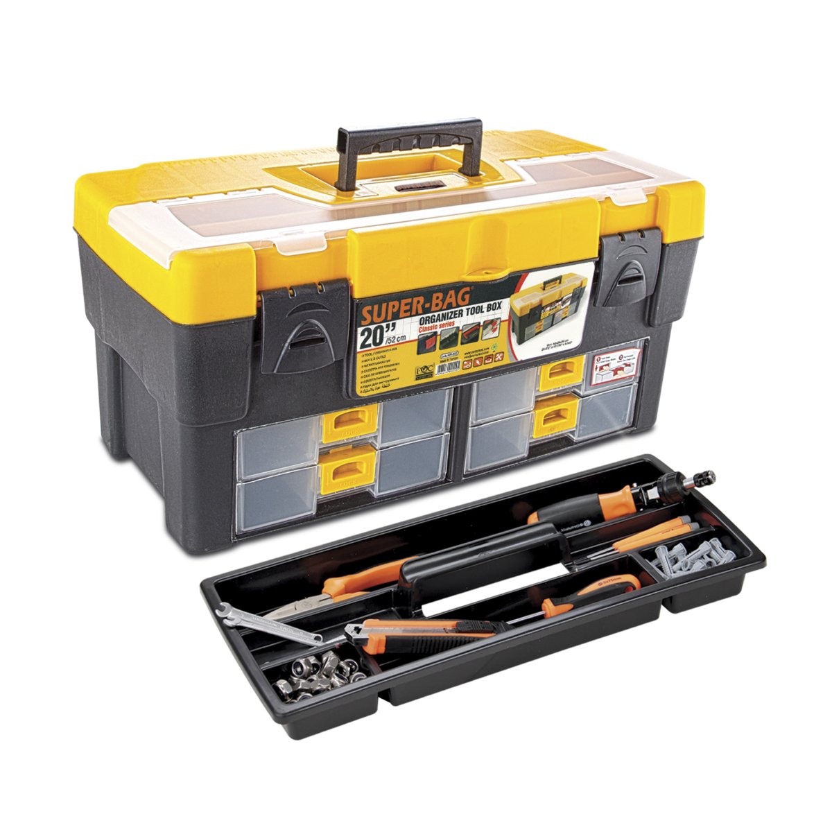 SUPER-BAG PLASTİK ÇEKMECELİ TAKIM ÇANTASI 20 İNÇ