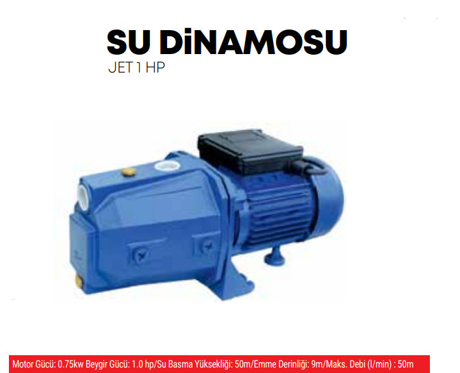 SOLESTAR SU DİNAMOSU JET 1HP(0,75 KW)