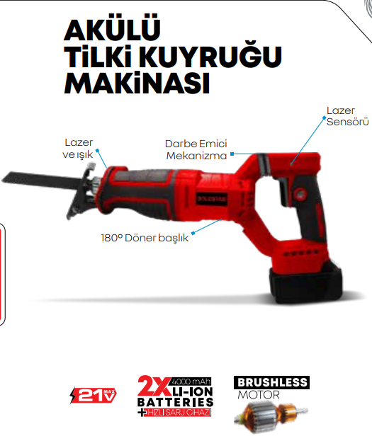 SOLESTAR AKÜLÜ TİLKİ KUYRUĞU  MAKİNESİ LAZER SENSÖ...