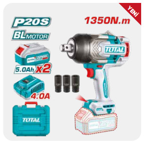 TOTAL Lİ-İON AKÜLÜ KÖMÜRSÜZ SOMUN SIKMA 20V 5,0 AH
