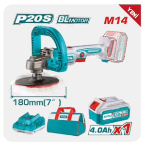 TOTAL Lİ-İON AKÜLÜ KÖMÜRSÜZ POLİSAJ MAKİNESİ 20V 4...