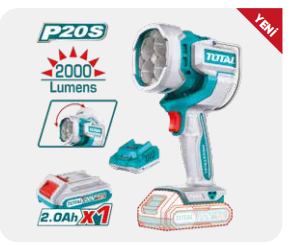 TOTAL Lİ-İON AKÜLÜ ÇALIŞMA IŞIĞI 20V 2000 LÜMEN
