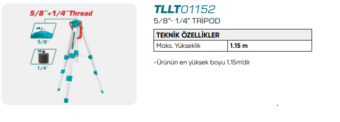 TOTAL 5/8-1/4 TRİPOD AYAK