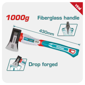 TOTAL FİBERGLASS SAPLI YARMA BALTA 1000 GR - 430 M...