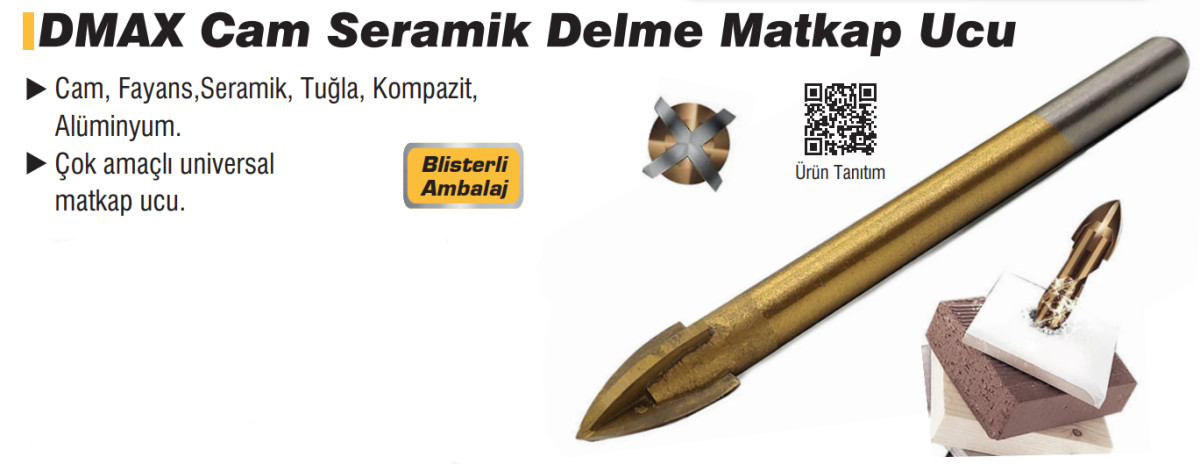 DMAX CAM SERAMİK DELME MATKAP UCU 6 MM