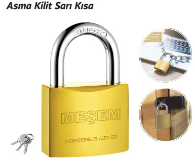 TRİCRAFT ASMA KİLİT SARI 38MM