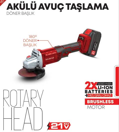 SOLESTAR AKÜLÜ AVUÇ TAŞLAMA  DÖNER BAŞLIK 125MM 21...
