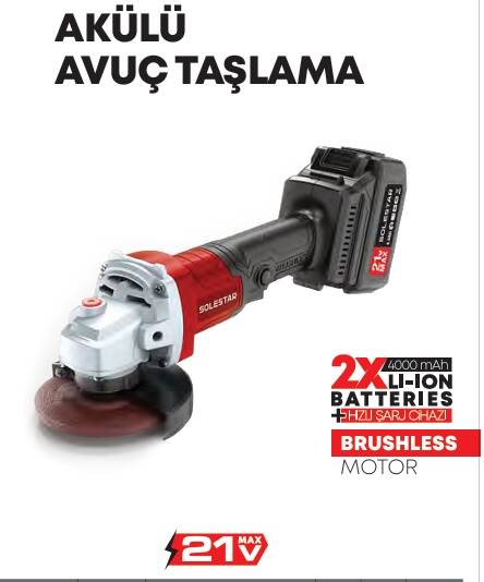 SOLESTAR AKÜLÜ AVUÇ TAŞLAMA 125MM 21V