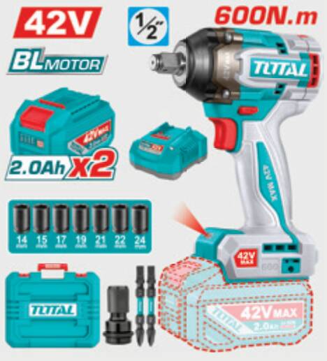 TOTAL Lİ-İON AKÜLÜ KÖMÜRSÜZ SOMUN SÖKME 42V