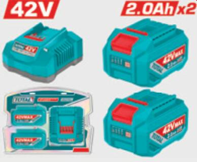 TOTAL LI-ION AKÜ VE ȘARJ CİHAZI SETİ  42V 2.0 AH 