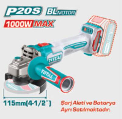 TOTAL LI-ION AKÜLÜ KÖMÜRSÜZ TAȘLAMA 20V (SOLO)