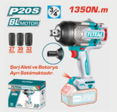TOTAL LI-ION AKÜLÜ KÖMÜRSÜZ SOMUN SIKMA 20V(SOLO)...