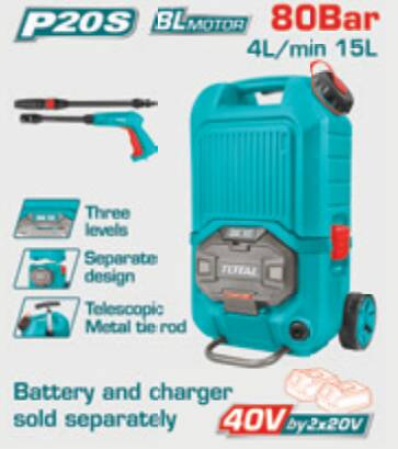 TOTAL LI-ION AKÜLÜ KÖMÜRSÜZ YIKAMA MAKİNESİ 40V 80...