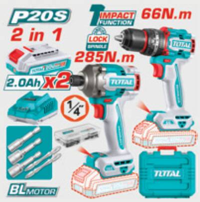 TOTAL DARBELİ MATKAP 66NM , DARBELİ VİDALAMA 285NM...