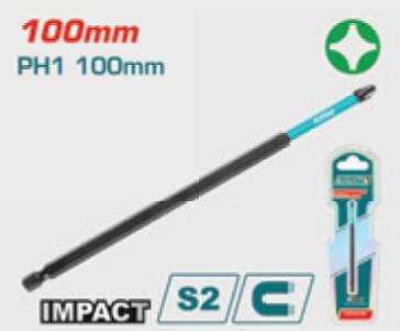 TOTAL DARBELİ PH1X100MM BİTS UCU 100 MM 