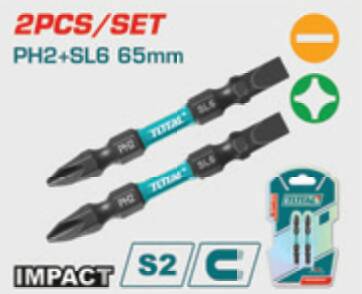 TOTAL DARBELİ 65 MM  ÇİFT TARAFLI  BİTS UÇ PH2/SL6