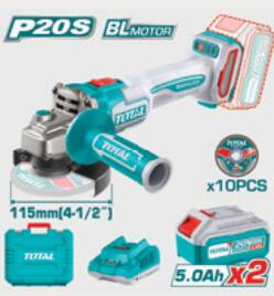 TOTAL Lİ-İON AKÜLÜ TAŞLAMA MAKİNESİ 115 MM 20V 5,0...
