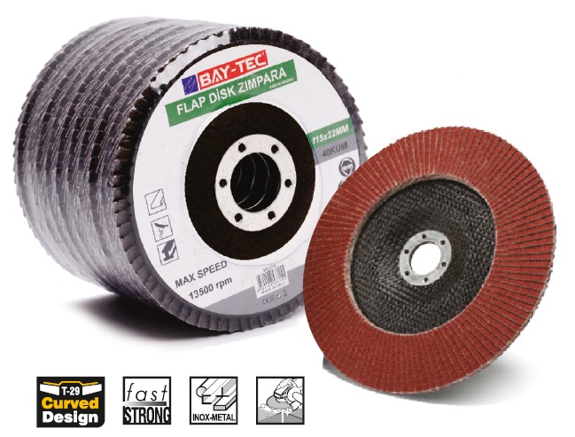 BAY-TEC  115*22 MM 100 KUM FLAP DİSK ZIMPARA