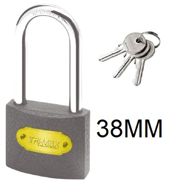 TRİ-MAX 38 MM GRİ UZUN ASMA KİLİT