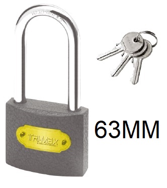 TRİ-MAX 63 MM GRİ UZUN ASMA KİLİT