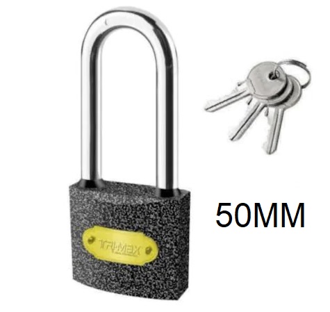 TRİ-MAX 50 MM GRİ SENTETİK UZUN ASMA KİLİT